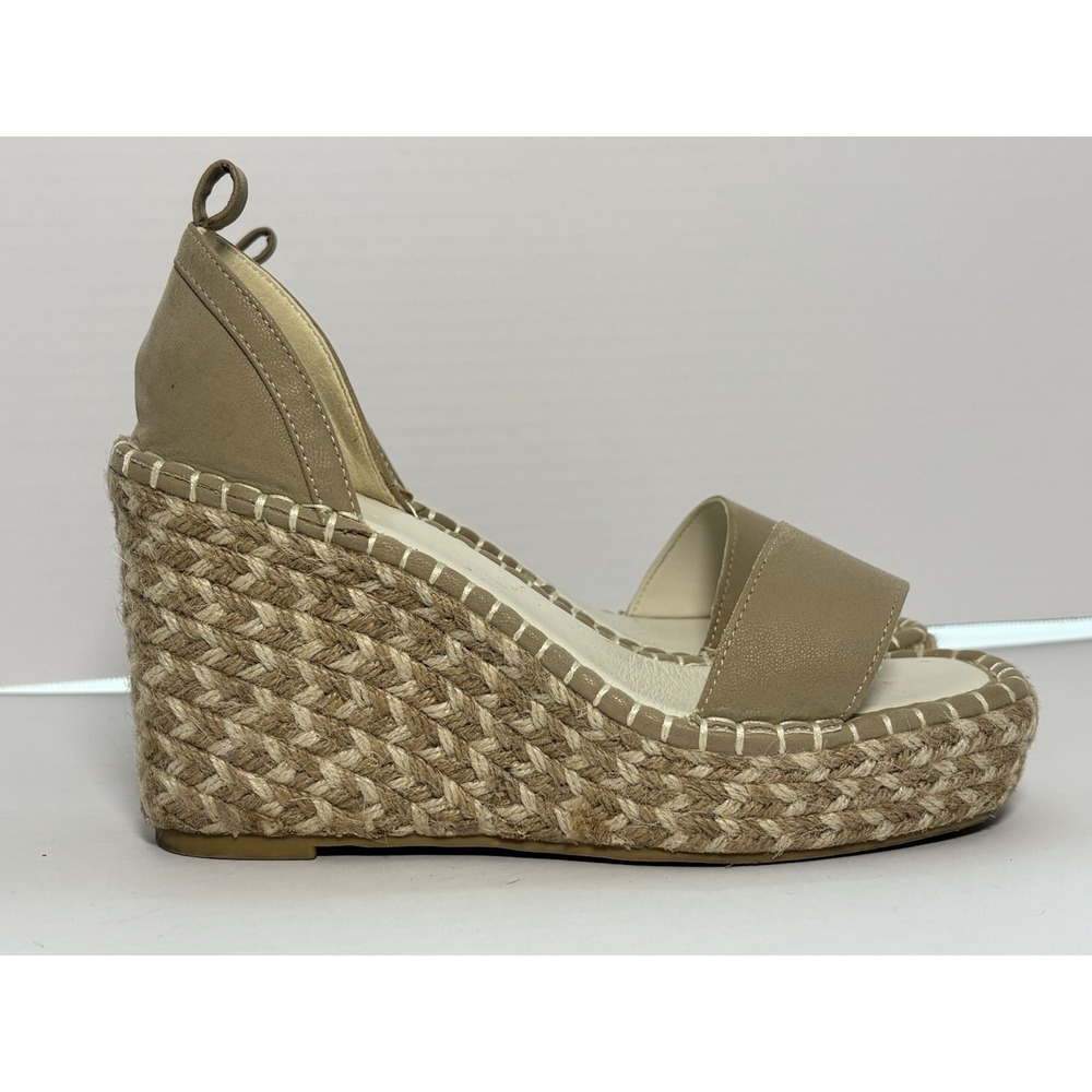 Oasis Society Espadrille Platform Wedge Sandals Tan Womens Size 7